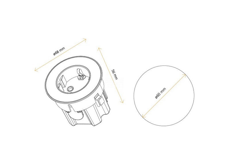 ASA 06030E00004 Vestavná zásuvková jednotka VERSADOT 1x230V, kabel 0,2m s vidlicí GST18i3, nerez ASA 06030E00004 Vestavná zásuvková jednotka VERSADOT 1x230V, kabel 0,2m s vidlicí GST18i3, nerez